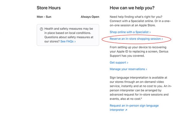 schedule apple store appointment online